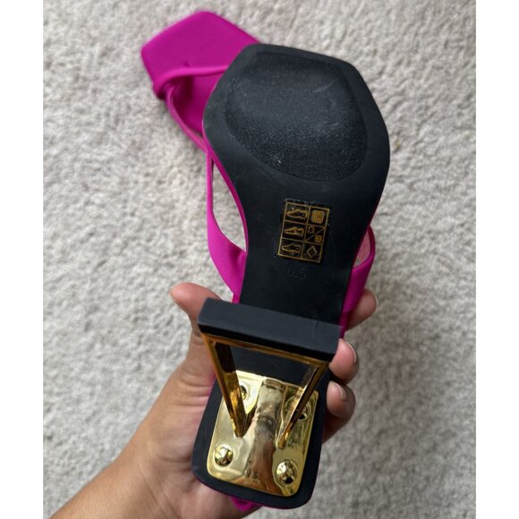 Jeffrey Campbell Women's Mercantile Pink Fuchsia Heels Gold Hardware Size‎ 6.5 - Picture 3 of 5